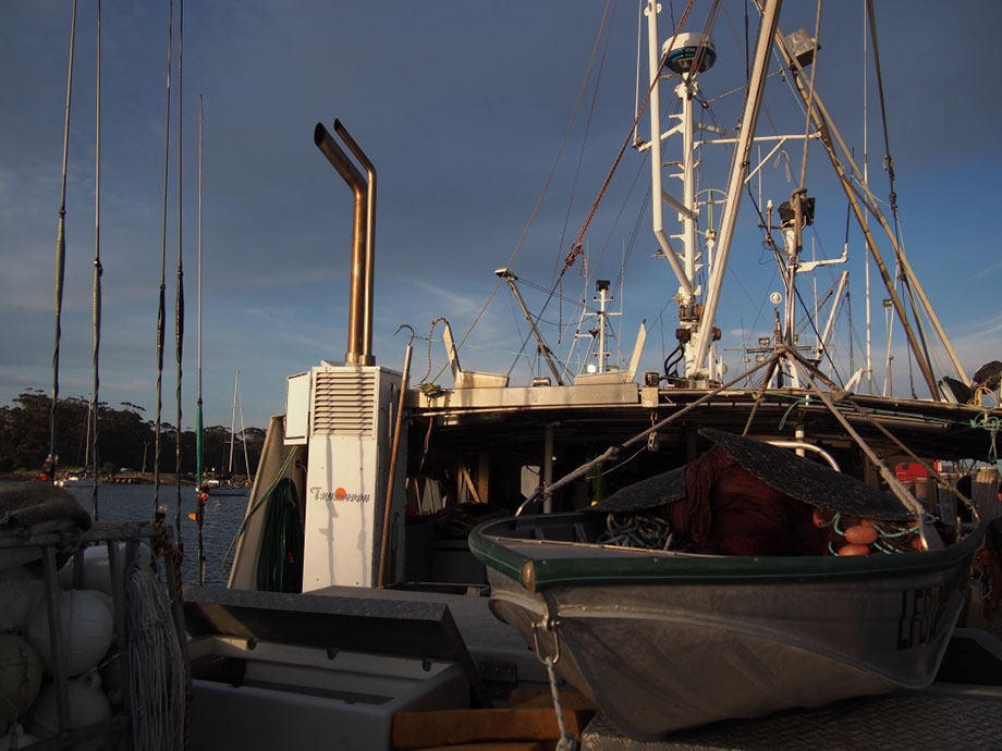 Commercial Fishing Vessel. Dry exhaust construction for main engine and genset.