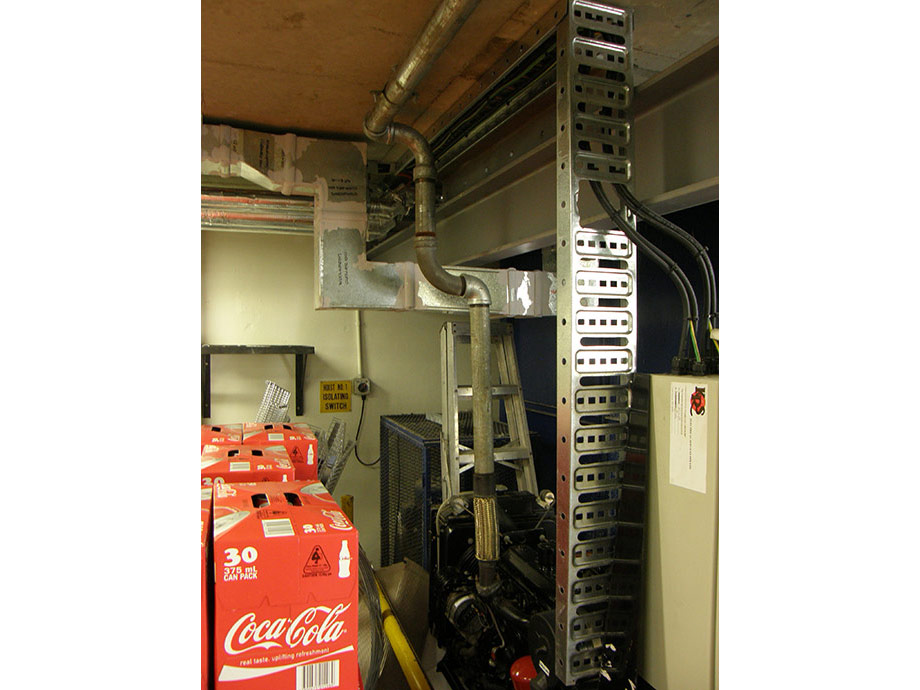 Woolworths Brighton Lee Sands after refirbushment, exhaust had to be routed around steel work used to hold up the ceiling. 